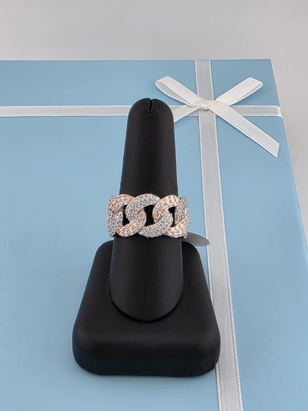 Sterling Silver 925 CUBAN Link Statement Men Ring